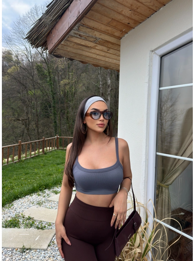 Antrasit Kalın Askılı Büstiyer