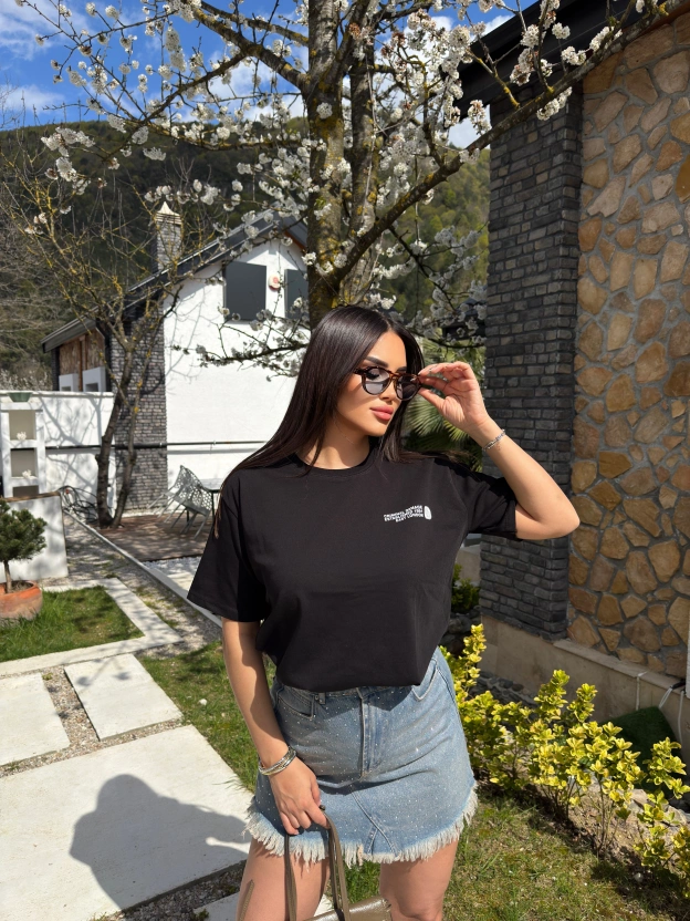 Siyah Oversize Dijital Baskı Tshırt