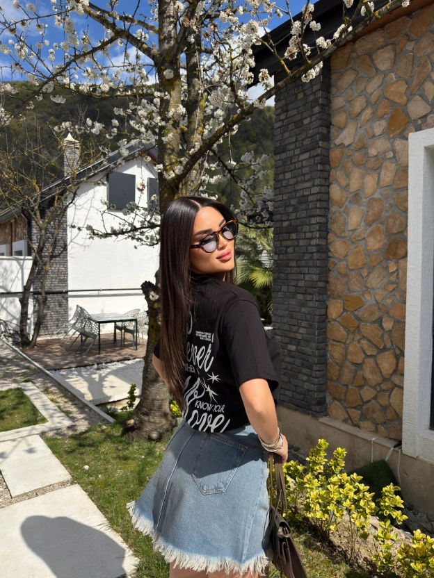 Siyah Oversize Dijital Baskı Tshırt