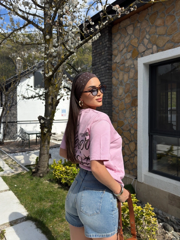 Mavi Kısa Taşlı Yıkamalı Şort