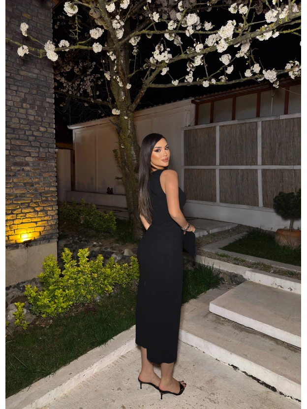 Siya Zra Pencere Aksesuarlı Crep Elbise