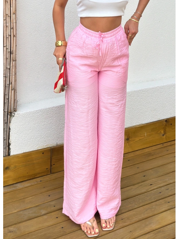 Pembe Beli Lastikli İçi Astarlı Pantolon