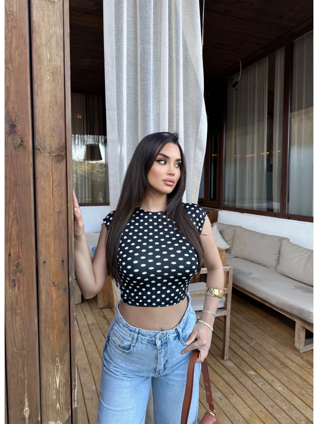 Siyah Puantiyeli Basic Crop