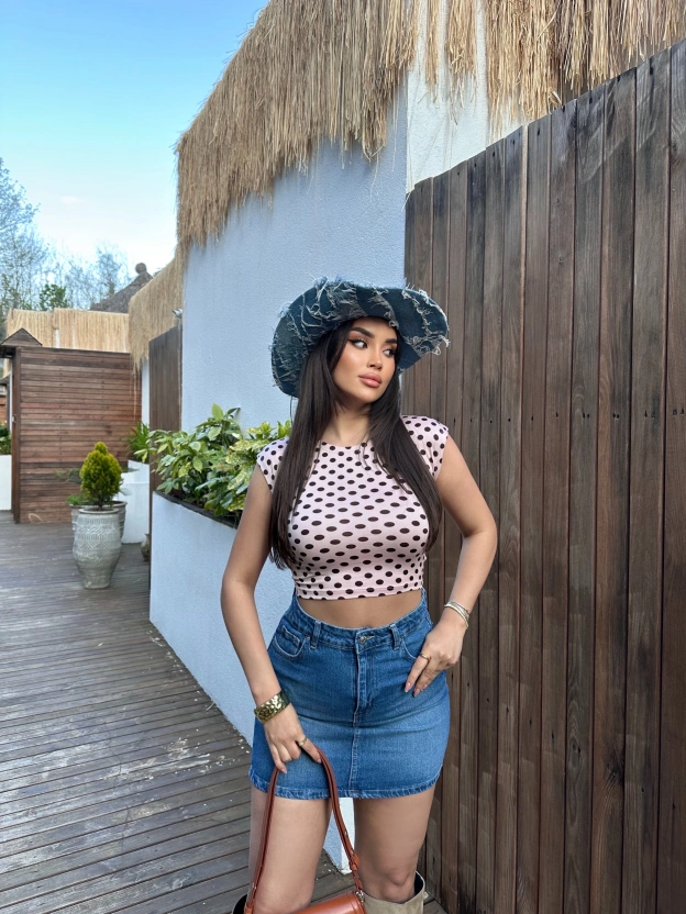 Mavi Slim Mini Kot Etek