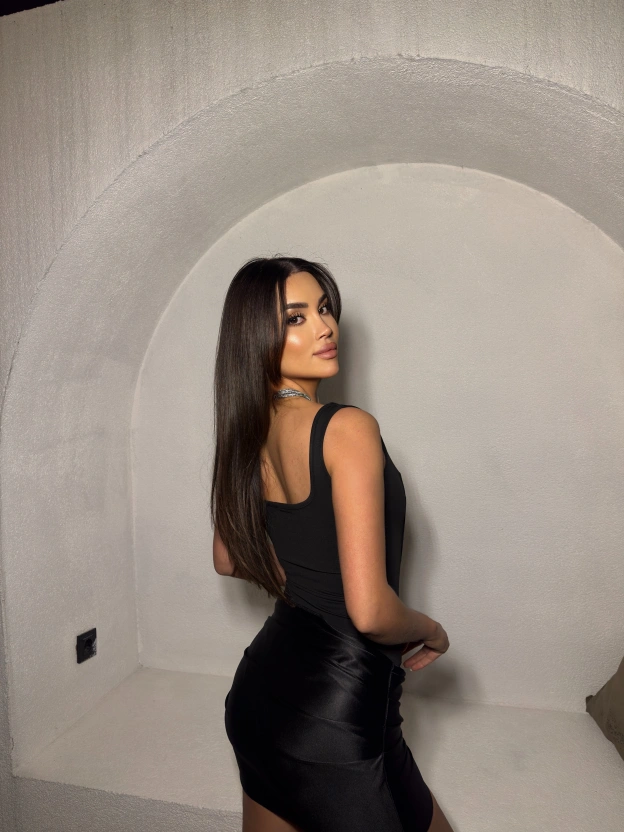 Siyah Korseli Saten Elbise