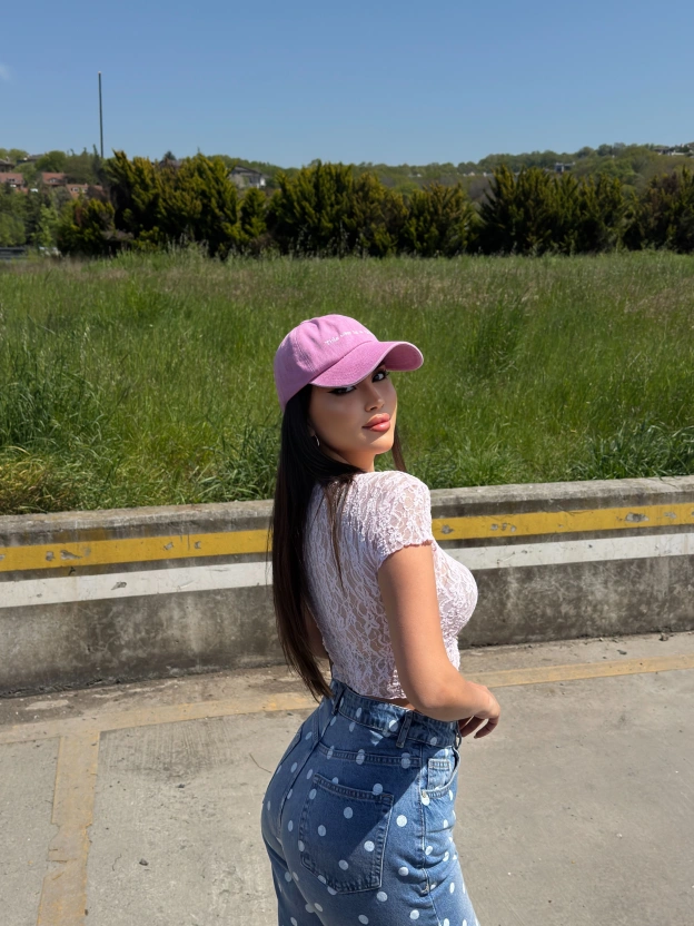 Pembe Dantel Crop Top