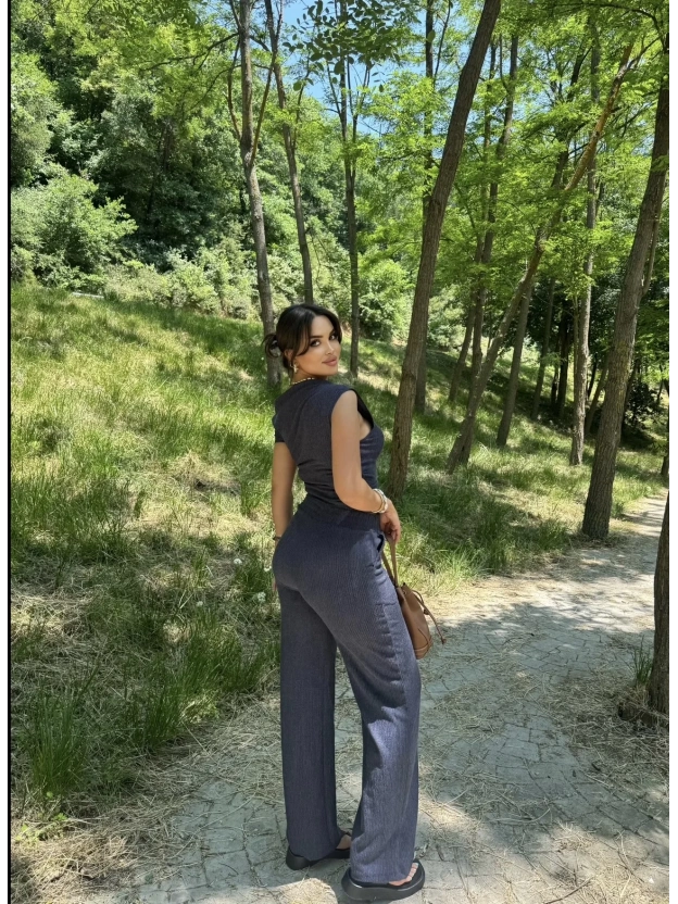 Lacivert Düşük Omuz Eskobar Takım