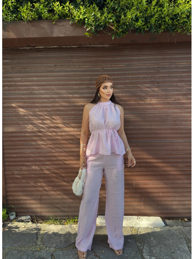 Pembe Beli Kuşaklı Premium Takım