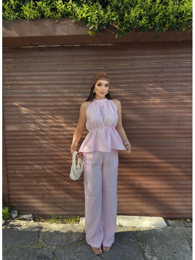 Pembe Beli Kuşaklı Premium Takım