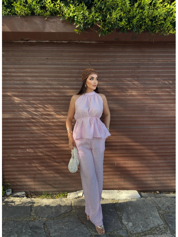 Pembe Beli Kuşaklı Premium Takım