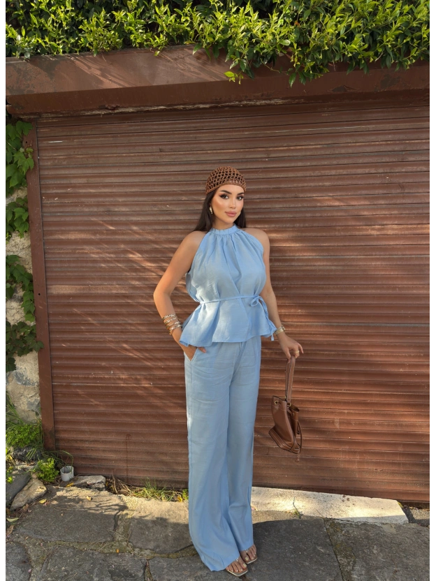 Mavi Beli Kuşaklı Premium Takım