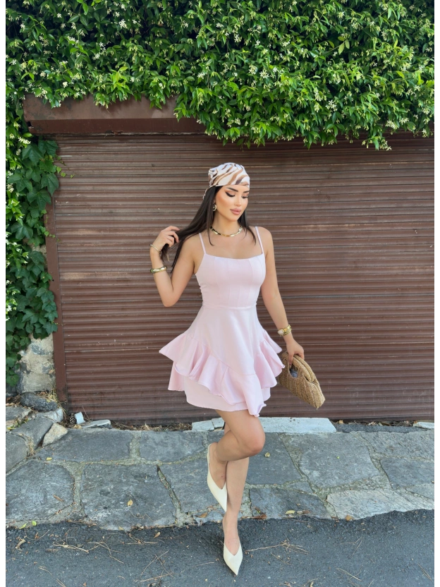 Pembe Askılı Prenses Elbise