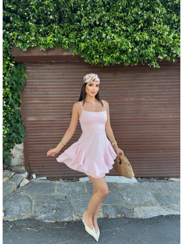 Pembe Askılı Prenses Elbise