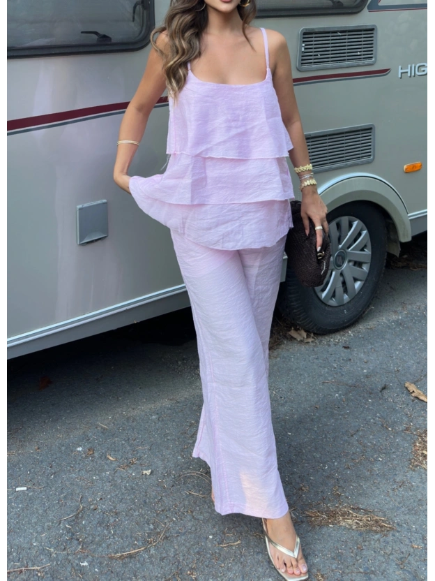Pembe Kat Kat Bluz Takım