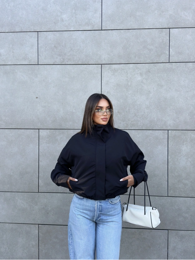 Siyah Bomber Trençkot