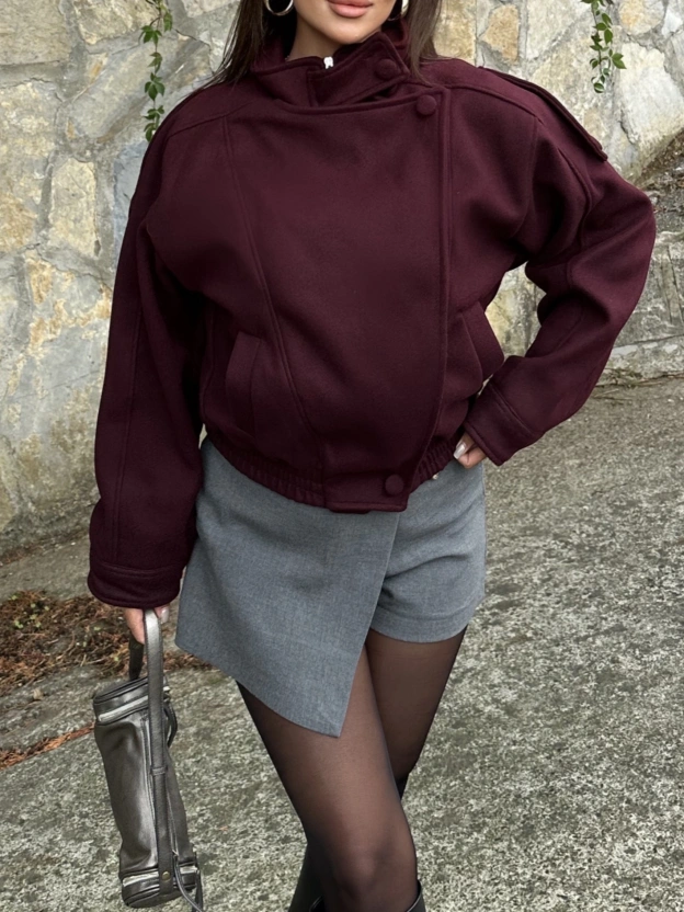 Mürdüm Zra Model Kaşe Mont
