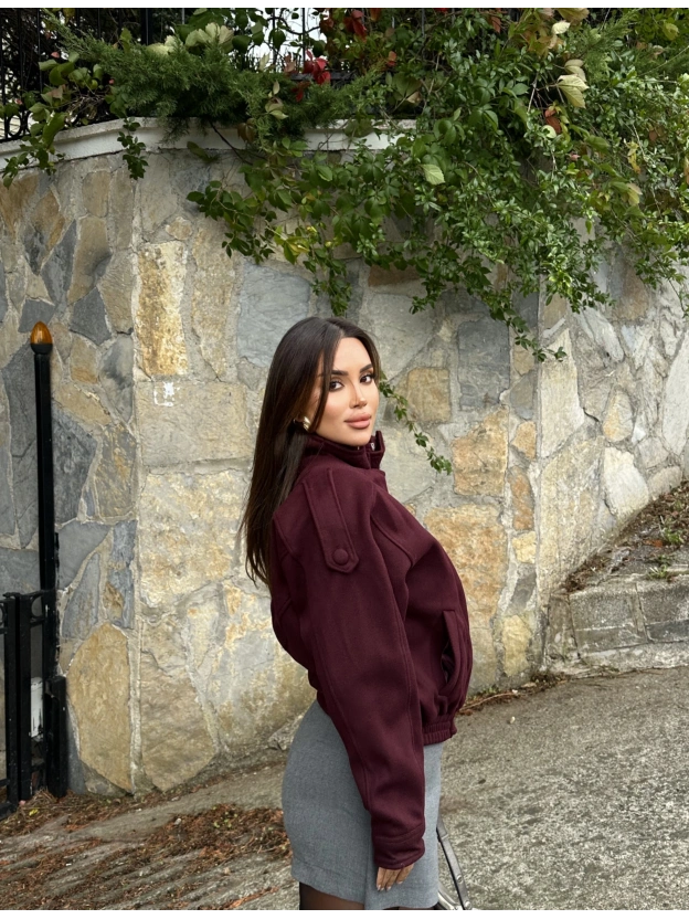 Mürdüm Zra Model Kaşe Mont