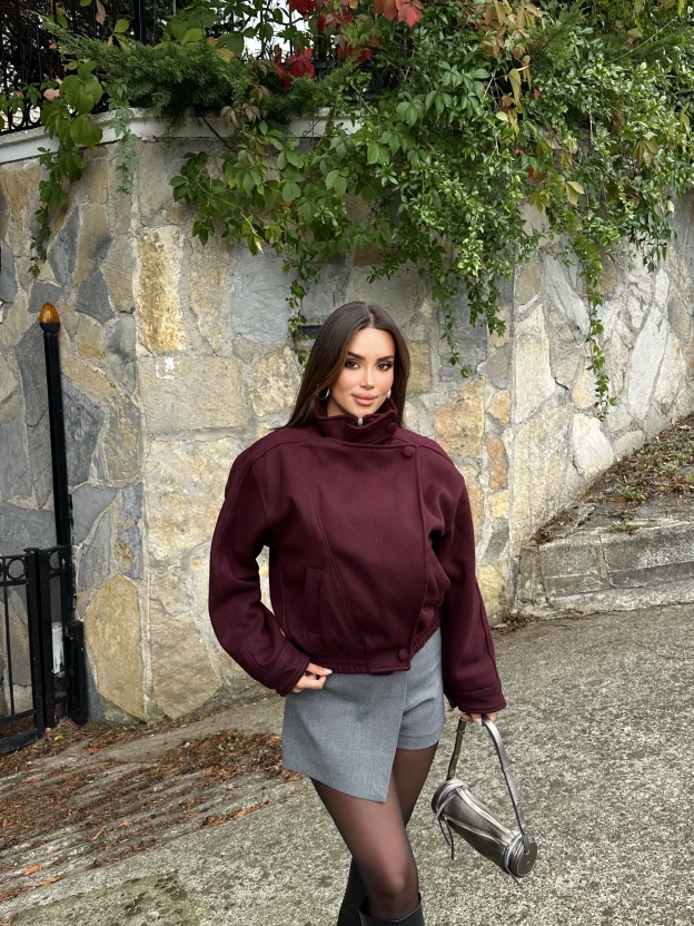 Mürdüm Zra Model Kaşe Mont