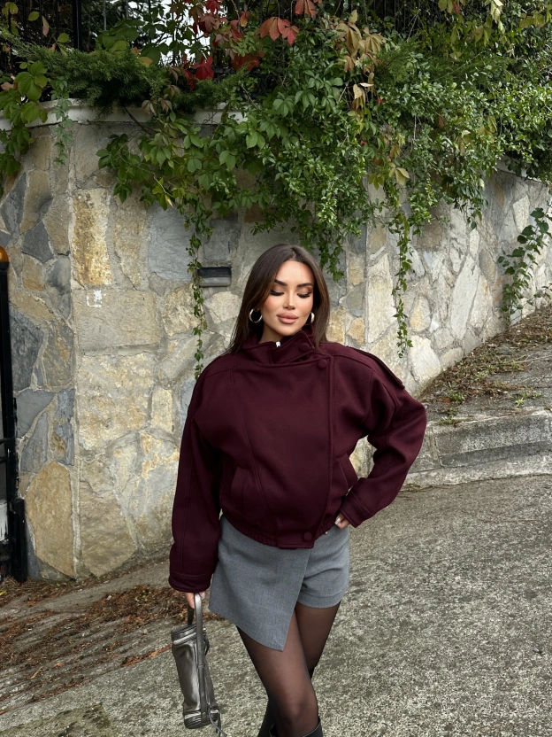Mürdüm Zra Model Kaşe Mont