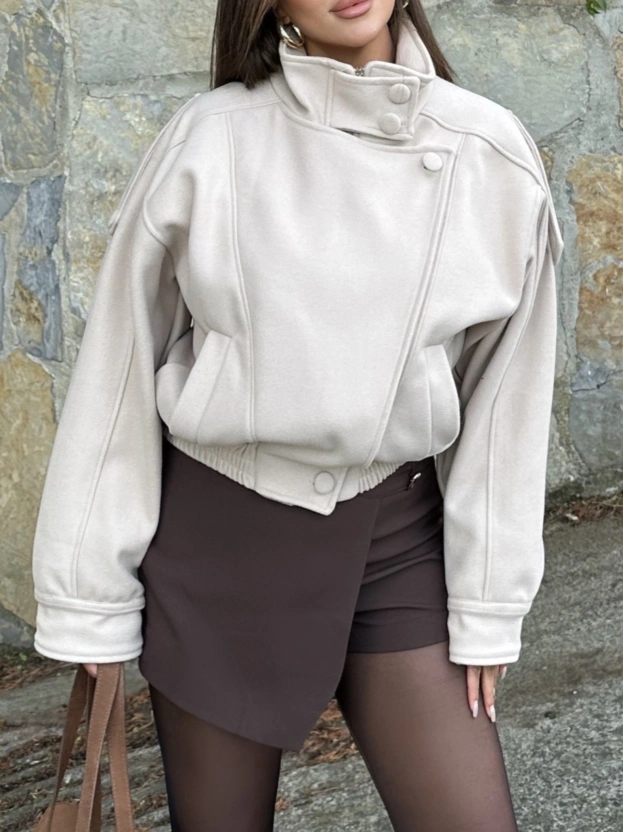 Bej Zra Model Kaşe Mont