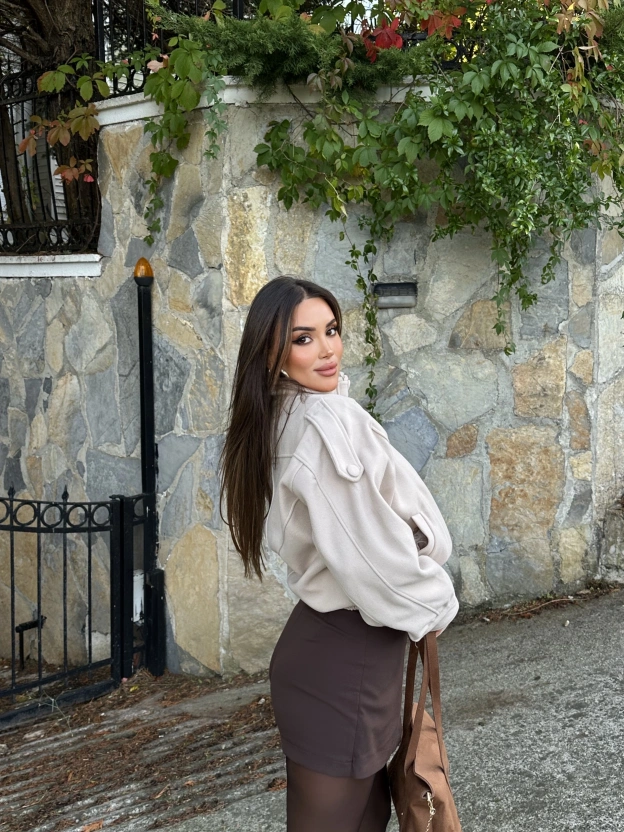 Bej Zra Model Kaşe Mont