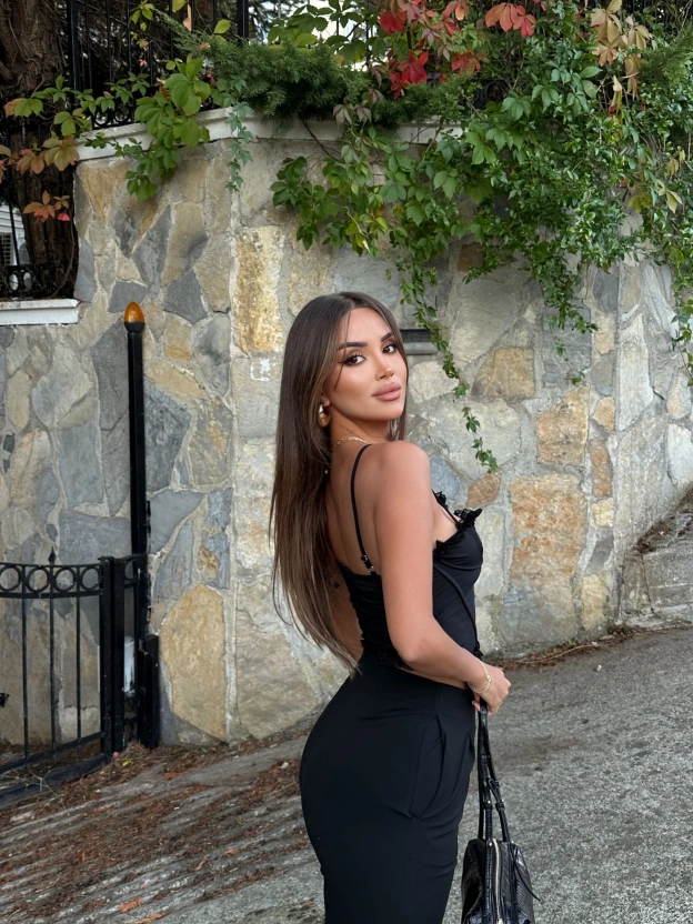 Siyah Tül Detay Balenli Bralet