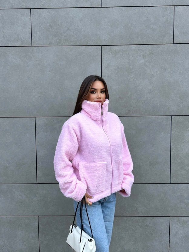 Pembe Wellsoft Fermuarlı Polar