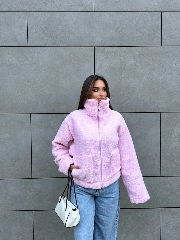 Pembe Wellsoft Fermuarlı Polar