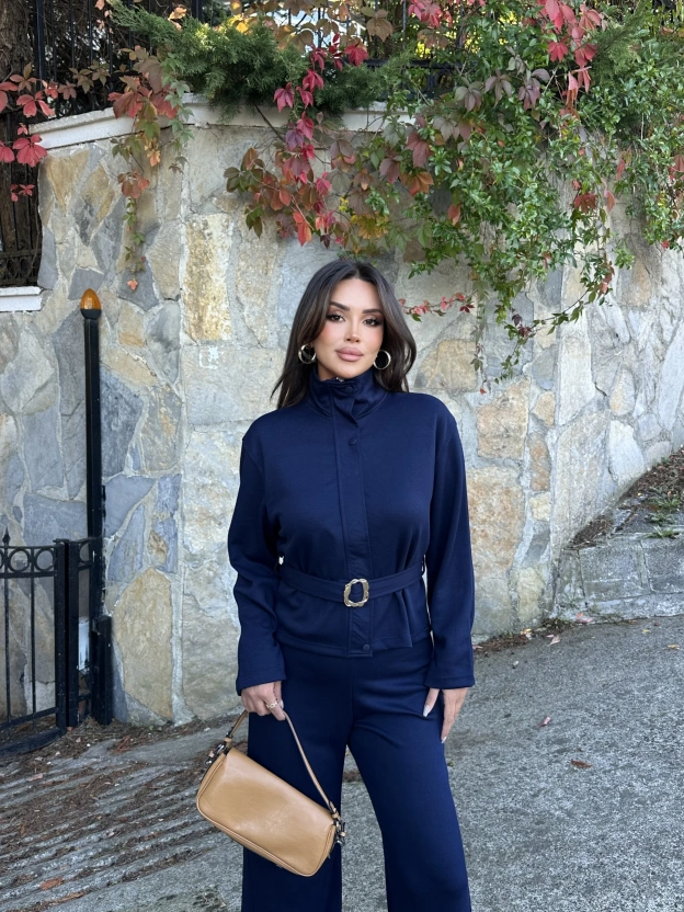 Lacivert Toka Detay Premium Takım