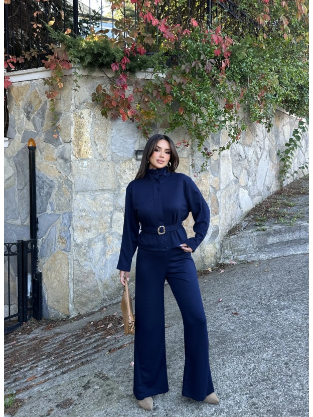 Lacivert Toka Detay Premium Takım