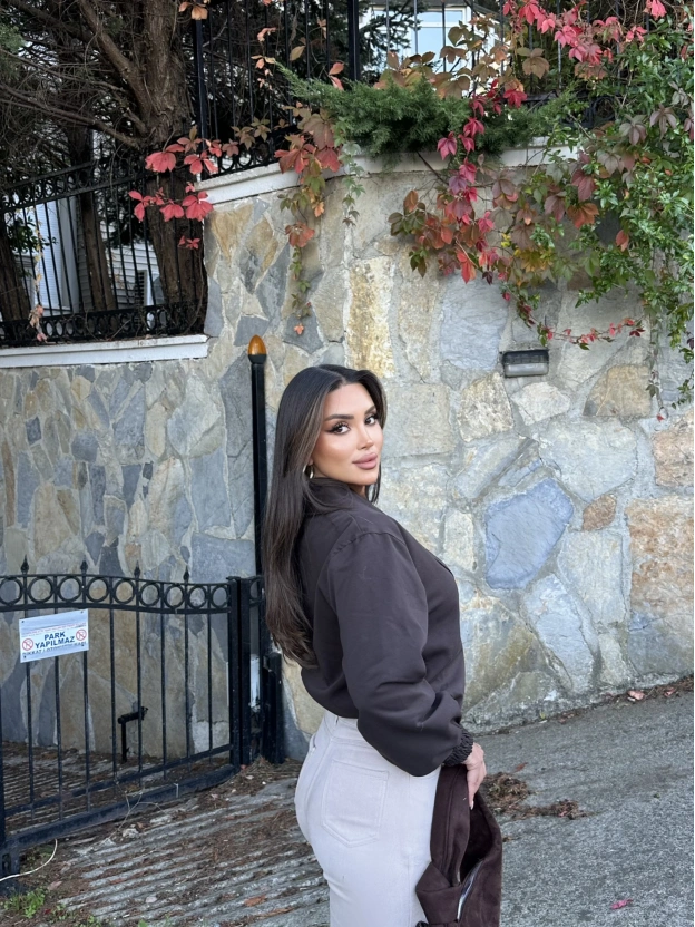Kahverengi Kemerli Crop Trenç Ceket