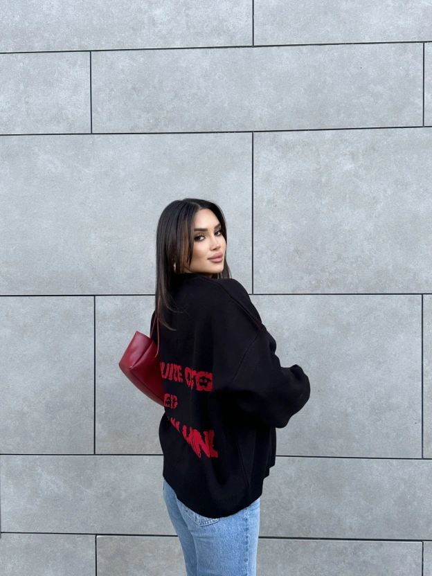 Siyah Star Oversize Triko