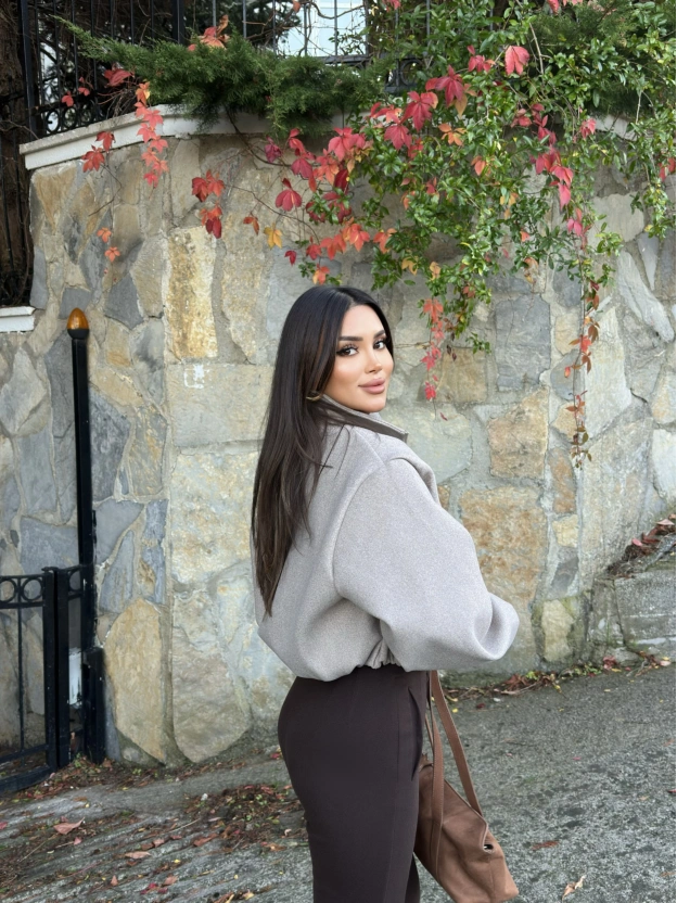 Bej Moskova Kaşe Bomber Mont