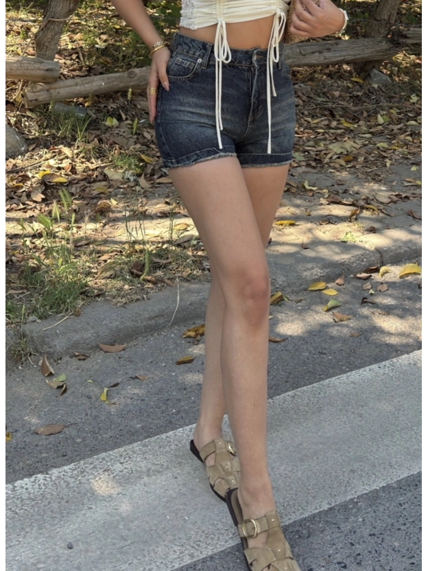 Yeşil Tint Kot Şort