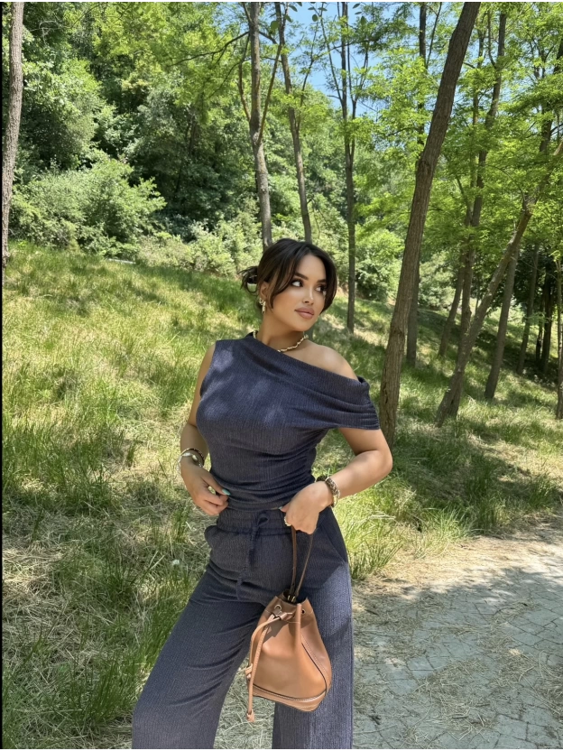 Lacivert Omuz Detay Alt Üst Takım