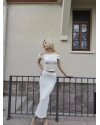 Beyaz Madonna Yaka Bürümcük Etek Takım