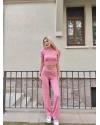 Pembe Büzgü Detay Bürümcük Alt Üst Takım
