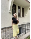 Sarı Asimetrik Bürümcük Etek