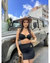 Siyah Deniz Yıldızlı Crop Etek Takım