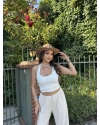 Beyaz Boyundan Geçirmeli Fitilli Crop