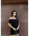 Siyah Madonna Yaka Mini Elbise