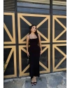 Siyah Askılı Çan Elbise