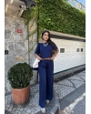 Lacivert Bisiklet Yaka Oversize Takım