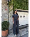 Antrasit Bisiklet Yaka Oversize Takım
