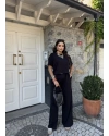 Siyah Bisiklet Yaka Oversize Takım