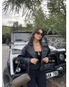 Siyah Balon Kol Deri Ceket