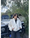 Bej Oversize Peluş Mont