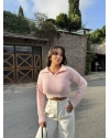 Pembe Polo Yaka Yumoş Kazak