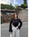 Siyah İspanyol Kol Basic Bluz