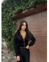 Siyah Premium Crop Sweatshırt